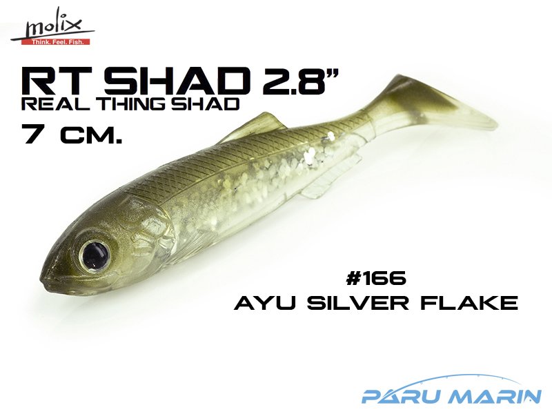 Molix RT Shad 7cm/2.8'' Silikon Yem, #166 Ayu Silver Flake